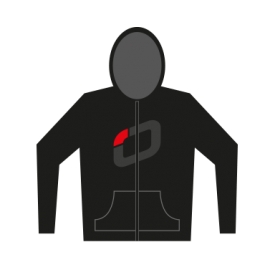 Zip Hoody 'O' print - Unisex